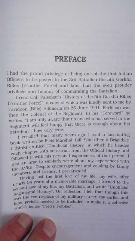 FRED`S FOIBLES Major General  RSM F L FREEMANTLE , VSM Memoirs 5th Gorkha Rifles Frontier Forces