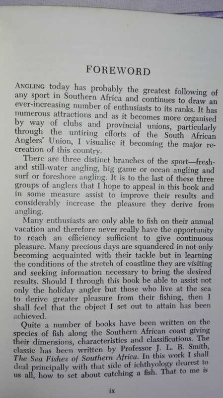 SALT WATER FISH and FISHING in SOUTHERN AFRICA K T LILLIECRONA 1966 Old angling book