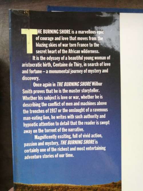 WILBUR SMITH THE BURNING SHORE Hardcover , First Edition 1985