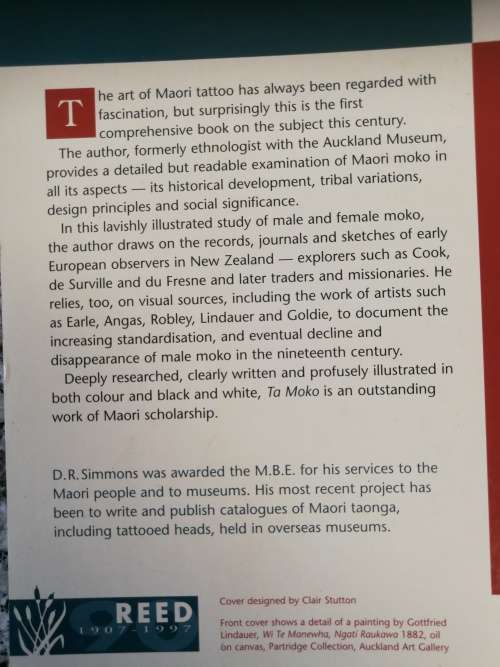 TA MOKO The Art of MAORI TATTOO D R SIMMONS