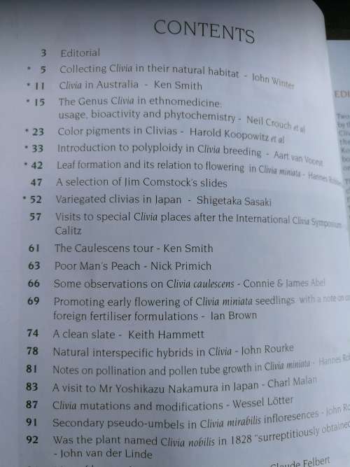 CLIVIA FIVE Edited by Mick Dower Claude Felbert John van der Linde John Winter