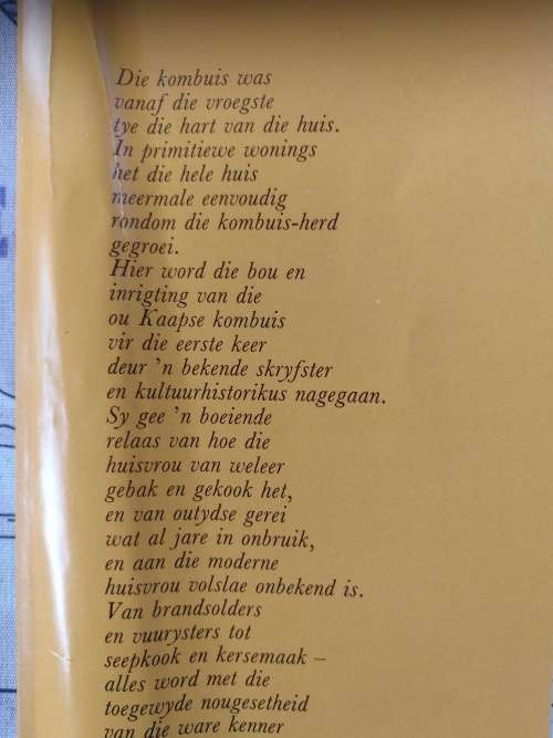 DIE KAAPSE KOMBUIS MARY A COOK  `n Beskrywing van sy ligging , uitleg en toebehore soos dit was 1800