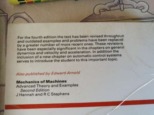 MECHANICS OF MACHINES Elementary Theory and Examples Fourth Edition  J Hannah and R C Stephens