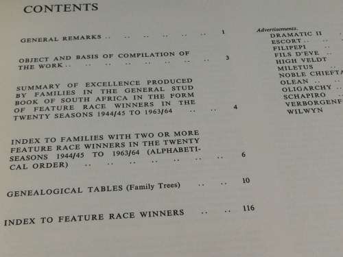 SOUTH AFRICAN THOROUGHBRED FAMILIES by EDMUND NELSON Volume 1 1944-45 to 1963 -64 ( Horse Racing  )