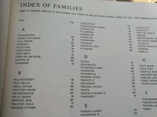 SOUTH AFRICAN THOROUGHBRED FAMILIES by EDMUND NELSON Volume 1 1944-45 to 1963 -64 ( Horse Racing  )