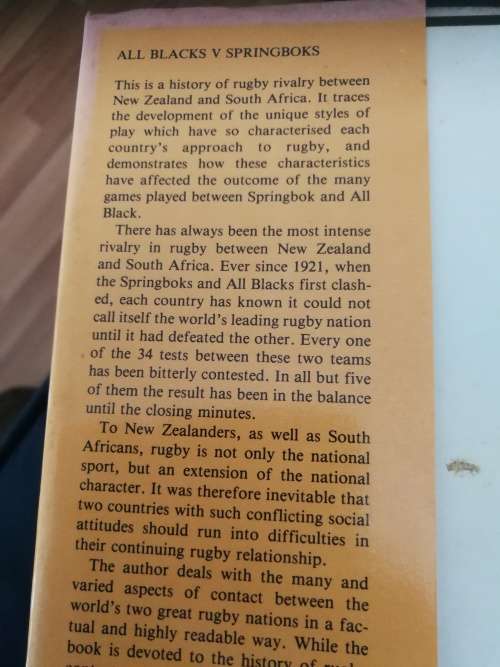 ALL BLACKS VERSUS SPRINGBOKS GRAEME BARROW