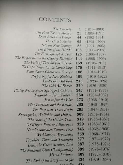 THE NATAL RUGBY STORY ALFRED HERBERT  Edited by REG SWEET ( Sharks  Rugby )