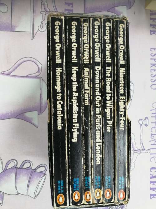 GEORGE ORWELL BOXED SET  of SIX SOFTCOVER BOOKS  including NINETEEN EIGHTY FOUR