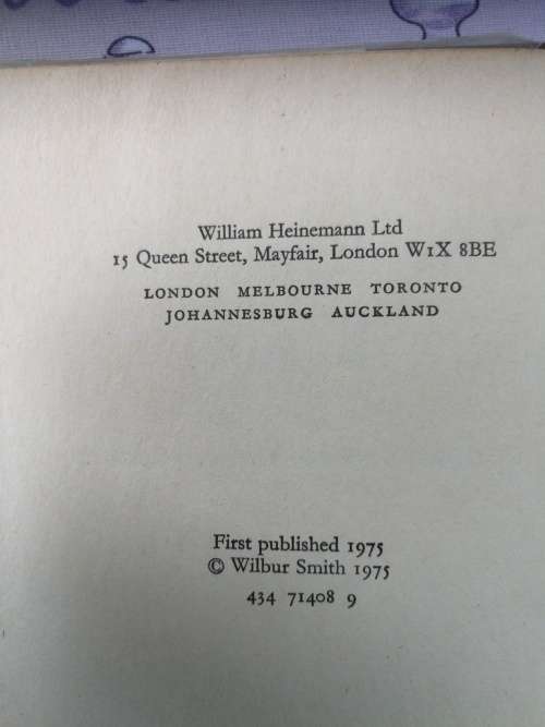 WILBUR SMITH THE EYE OF THE TIGER ( FIRST PUBLISHED FIRST EDITION Heinemann  1975 ) Hardcover