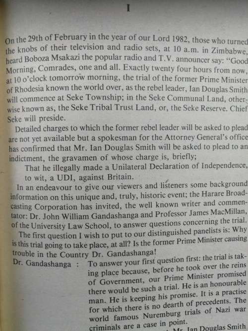 ON TRIAL FOR THAT UDI by STANLAKE SAMLANGE  ( Rhodesiana  )