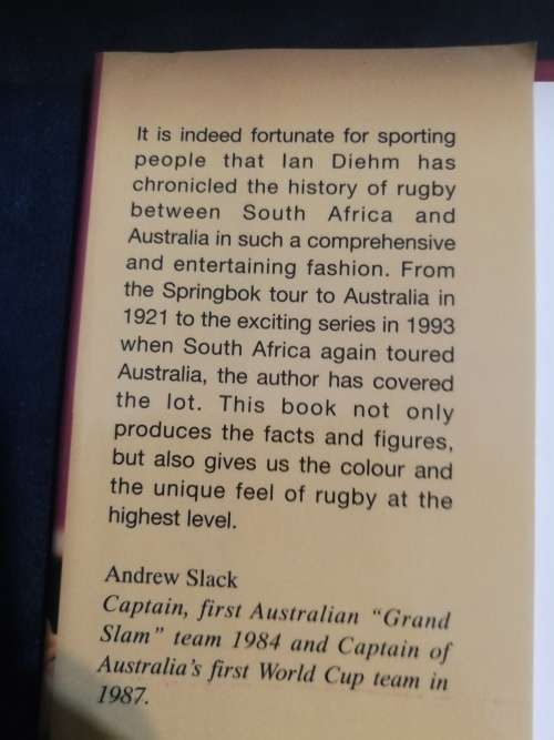 GIANTS GREEN AND GOLD  Springboks versus Wallabies 1921-1993 IAN DIEHM  Australian Rugby