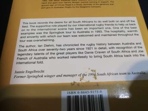 GIANTS GREEN AND GOLD  Springboks versus Wallabies 1921-1993 IAN DIEHM  Australian Rugby