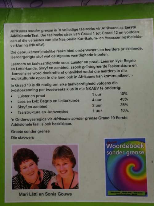 Afrikaans Sonder Grense: Graad 9 en 10: Handboek  ( Eerste Addisionele Taal ) 2 Boeke