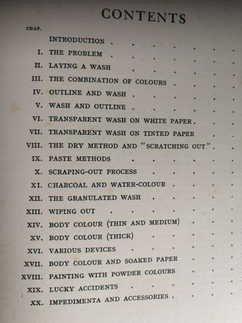 THE TECHNIQUE of WATER-COLOUR Painting by L RICHMOND and J LITTLEJOHNS 1948  ( art water colour )