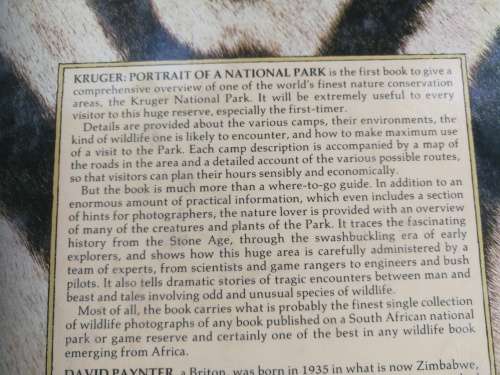 KRUGER PORTRAIT OF A NATIONAL PARK by DAVID PAYNTER WILF NUSSEY ( Kruger National Park KNP  ))