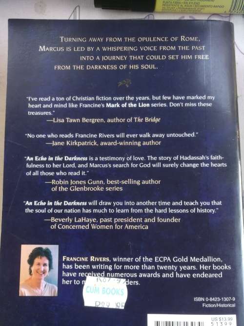 FRANCINE RIVERS  3 Books MARK of the LION SERIES Books 1 2 and 3 ( complete ) Includes A Voice in th
