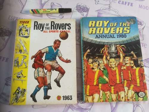 2 ROY OF THE ROVER ANNUALS ROY of the  Rovers All Sports Annual 1963 Roy of the Rovers Annual 1980