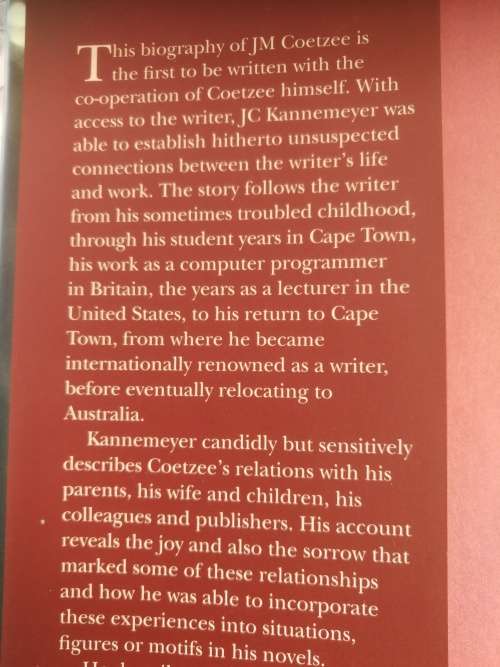 JM COETZEE  A LIFE IN WRITING JC KANNEMEYER