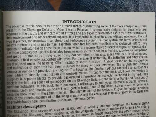SHELL FIELD GUIDE TO THE COMMON TREES OKAVANGO DELTA & MOREMI GAME RESERVE V ROODT Incl. Medicinal