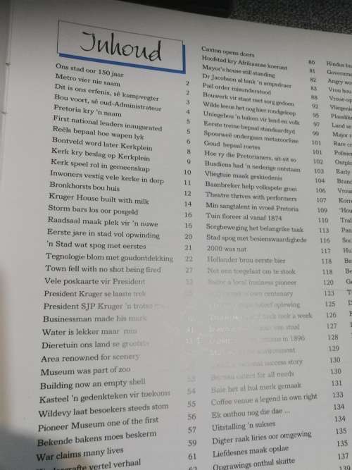 PRETORIA 150 1855 - 2005   Contents/ Inhoud Some in English and some in Afrikaans ( scarce )