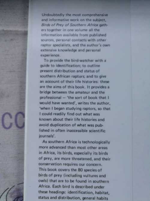 BIRDS OF PREY of SOUTHERN AFRICA Their Identification & Life Histories PETER STEYN SIGNED ( Eagles )
