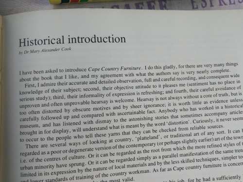 CAPE COUNTRY FURNITURE Michael Baraitser Anton Oberholzer Second Revised Edition A Pictorial Survey