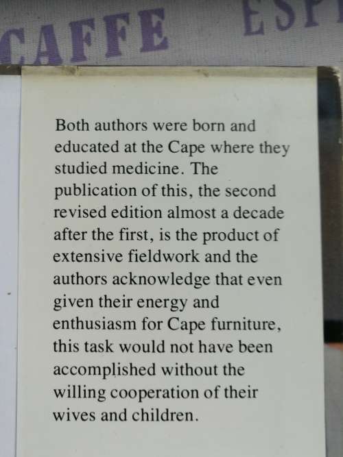 CAPE COUNTRY FURNITURE Michael Baraitser Anton Oberholzer Second Revised Edition A Pictorial Survey