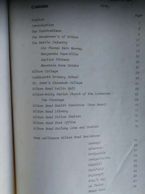 THE STORY OF HILTON ROAD VILLAGE J HOEPFI C LAKE M LAKE  ( Kwa Zulu Natal Midlands history )
