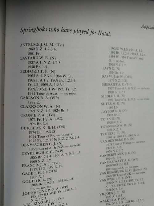 THE NATAL RUGBY STORY ALFRED HERBERT  Edited by REG SWEET ( Sharks  Rugby )