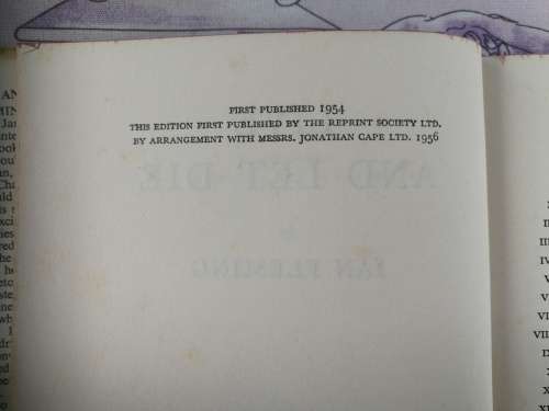 LIVE AND LET DIE IAN FLEMING ( James Bond ) ( First Edition - Reprint Library 1954 )