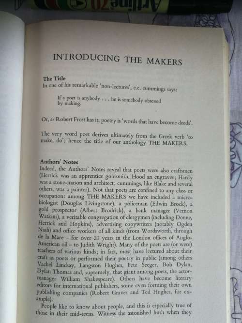 THE MAKERS MICHAEL CHAPMAN and RICHARD PURKIS An Anthology of Poets and their Craft ( Poetry )