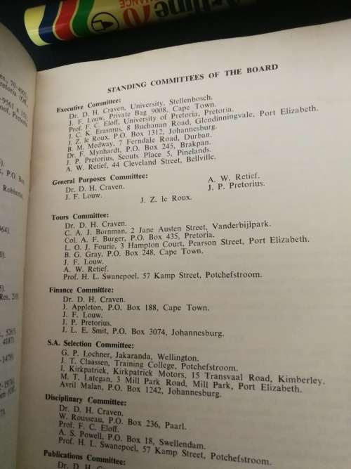 Rugby LAWS OF THE GAME SOUTH AFRICAN RUGBY BOARD 1969 REELS VAN DIE SPEL ( English and Afrikaans )