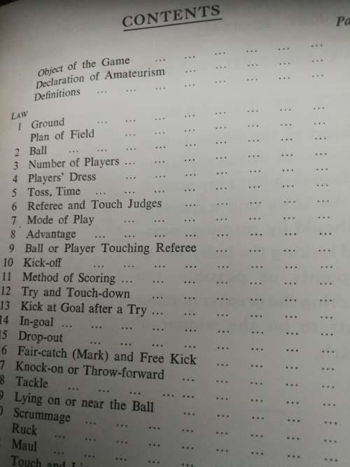 Rugby LAWS OF THE GAME SOUTH AFRICAN RUGBY BOARD 1969 REELS VAN DIE SPEL ( English and Afrikaans )