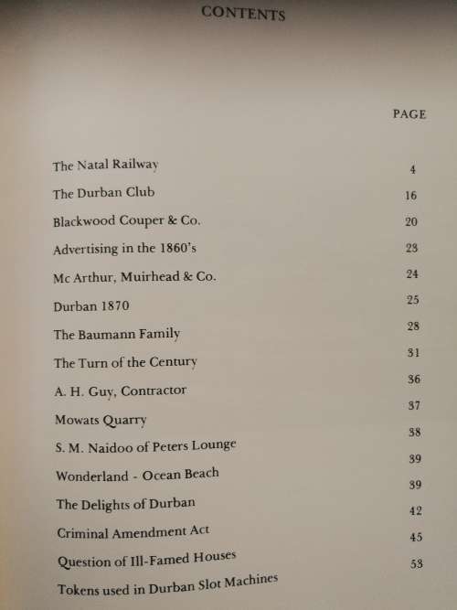 THE TOKENS OF NATAL Part 1 Durban Tokens by PAT MORAN Limited Edition No 123 of 500 ( Durban History