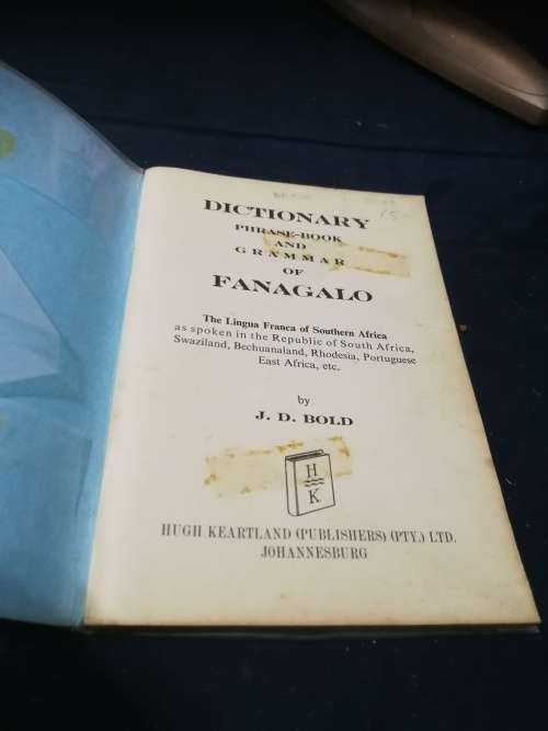 FANAGALO Phrase Book Grammar and Dictionary J D BOLD Sixth Edition 1964