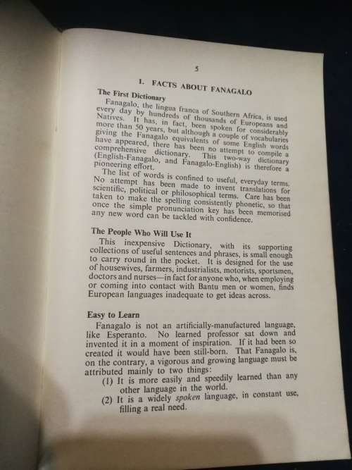 FANAGALO Phrase Book Grammar and Dictionary J D BOLD Sixth Edition 1964