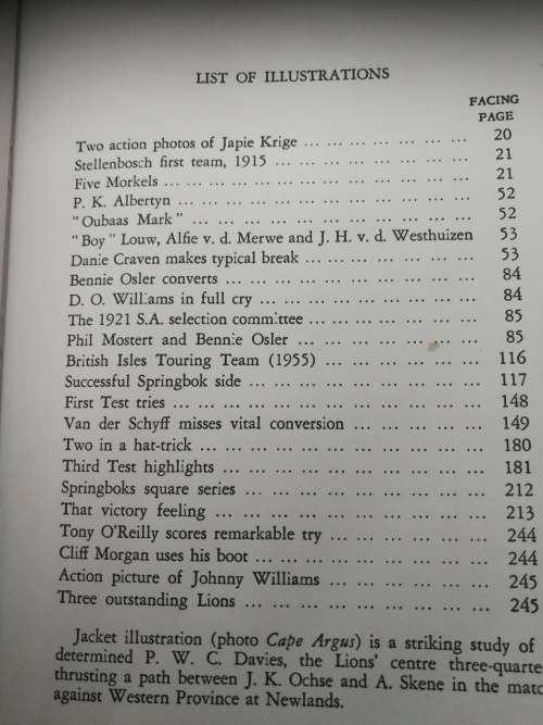 GIANTS OF SOUTH AFRICAN RUGBY with a Report on the LIONS A C PARKER ( 1955 )