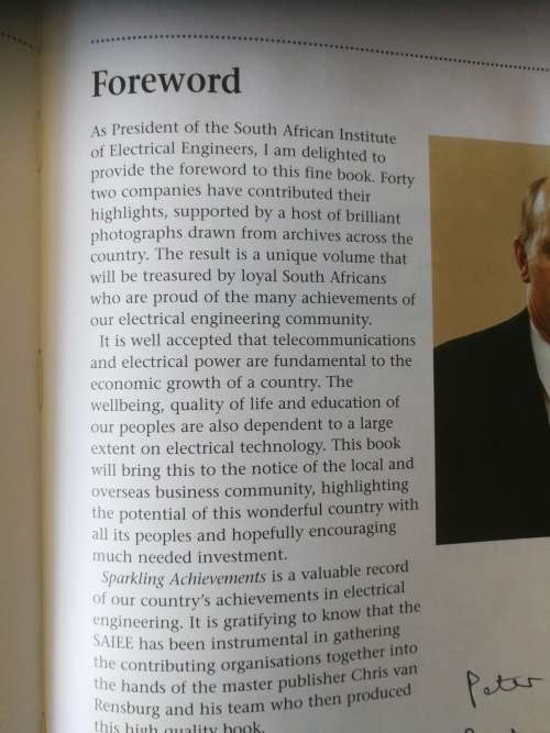 SPARKLING ACHIEVEMENTS Highlights of Electrical Engineering in South Africa Editor MICHAEL A CROUCH