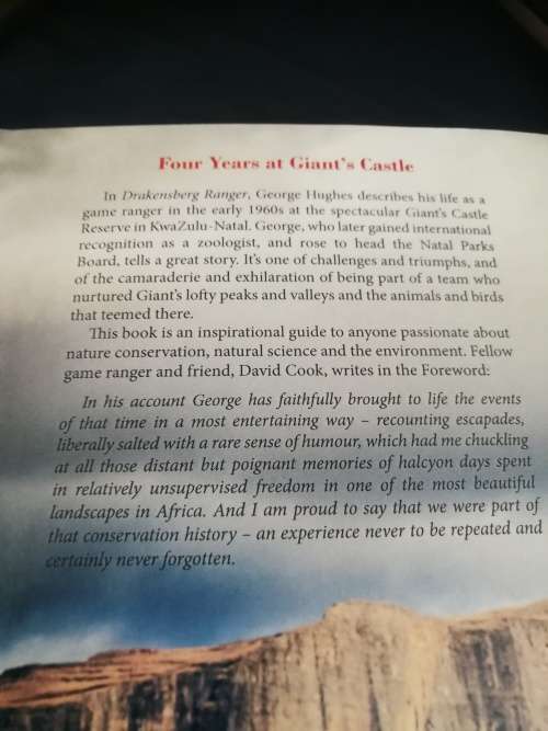 DRAKENSBERG RANGER GEORGE HUGHES  ( Signed by the Author )