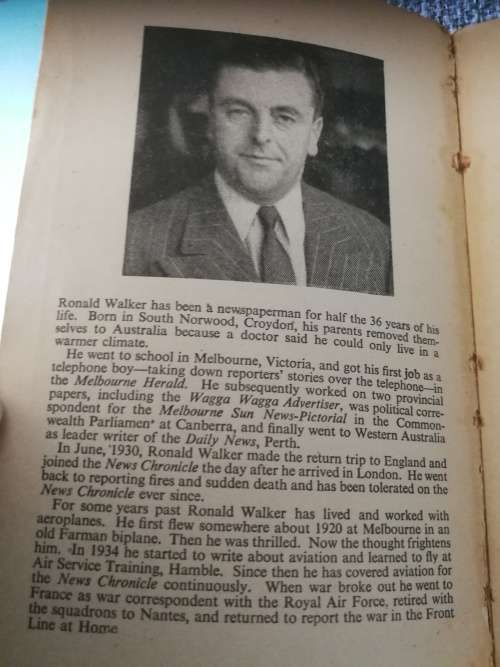 FLIGHT TO VICTORY by RONALD WALKER An Account of the R A F `s First Year of the War Royal Air Force