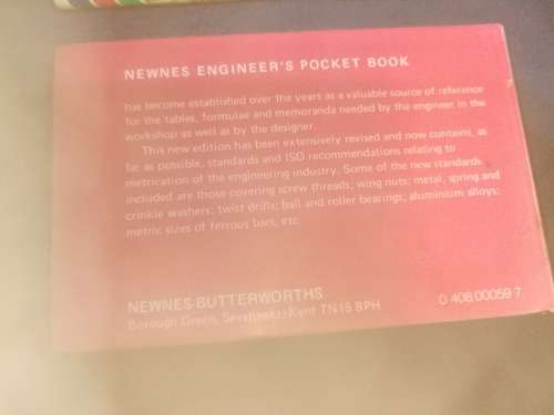 NEWNES ENGINEER`S POCKET BOOK 6th Edition Metricated NEWNES BUTTERWORTHS
