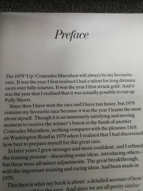 RUN THE COMRADES BRUCE FORDYCE  ( Marathon running  -  NB Writing added to the title page  )