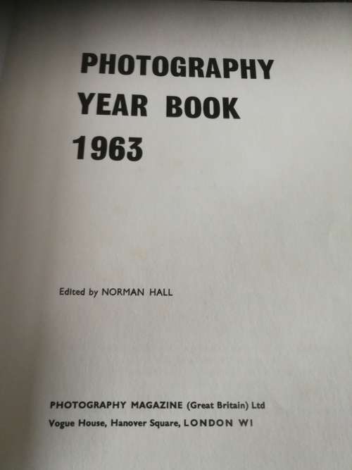 PHOTOGRAPHY YEAR BOOK 1963 Edited by NORMAN HALL (  minor surface damage to the cover )