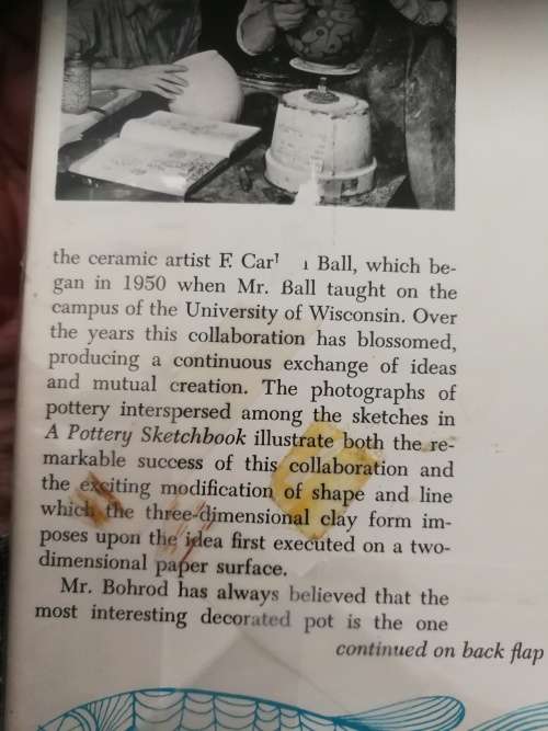 AARON BOHROD A POTTERY SKETCHBOOK Second Printing ( art clay pottery