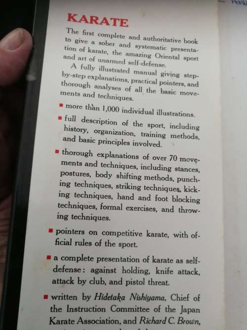KARATE The Art of Empty Hand Fighting HIDETAKA NISHIYAMA and RICHARD C BROWN (  hardcover )