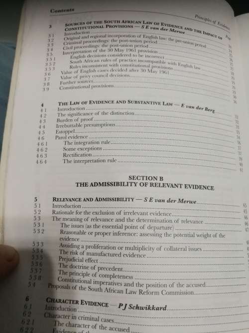 PRINCIPLES OF EVIDENCE SCHIKKARD VAN DER MERWE Third Edition Juta ( Law )