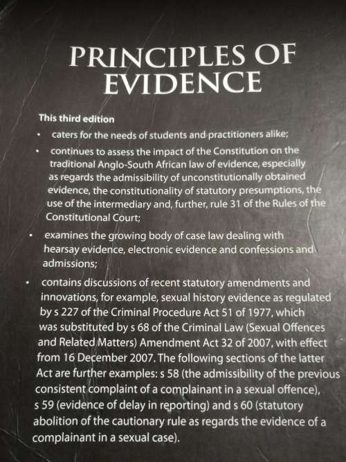 PRINCIPLES OF EVIDENCE SCHIKKARD VAN DER MERWE Third Edition Juta ( Law )