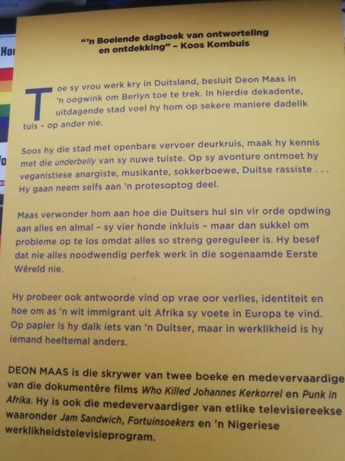 DEON MAAS WITBOY IN BERLYN Avonture in die Eerste Wereld