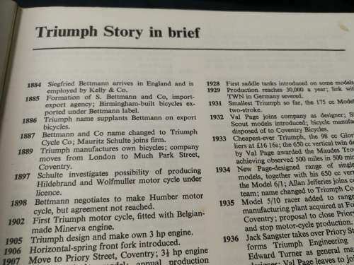 THE STORY OF TRIUMPH MOTOR CYCLES HARRY LOUIS and BOB CURRIE  ( History from 1902 ) motorcycles