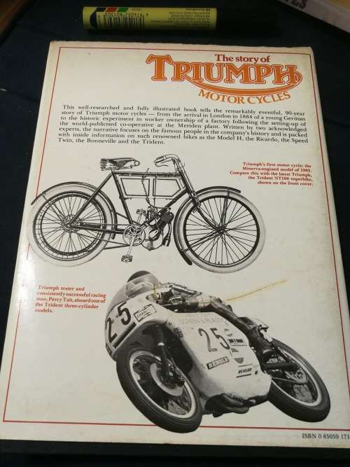 THE STORY OF TRIUMPH MOTOR CYCLES HARRY LOUIS and BOB CURRIE  ( History from 1902 ) motorcycles